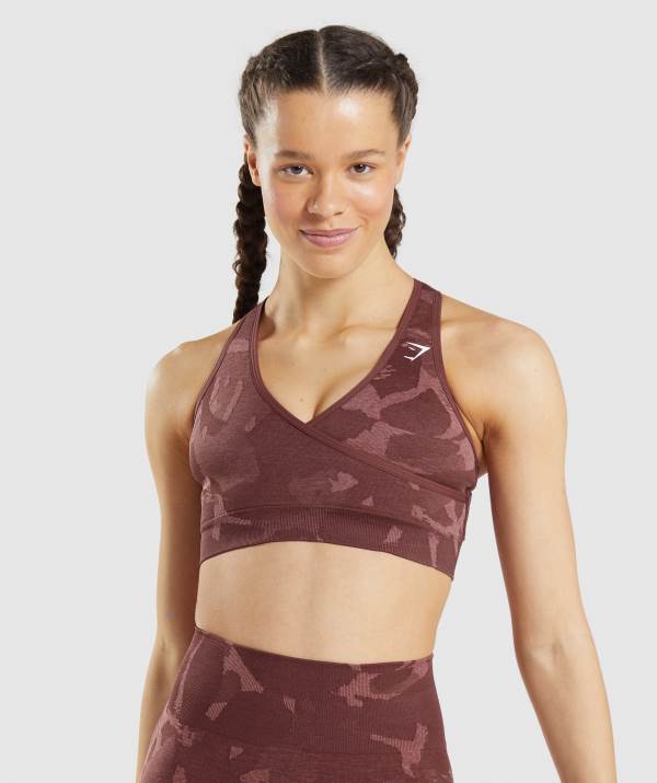 Damske Športové Podprsenky Gymshark Adapt Camo Seamless Ruzove Hnede | NM4802935